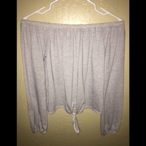Off the shoulder stripes long sleeve top